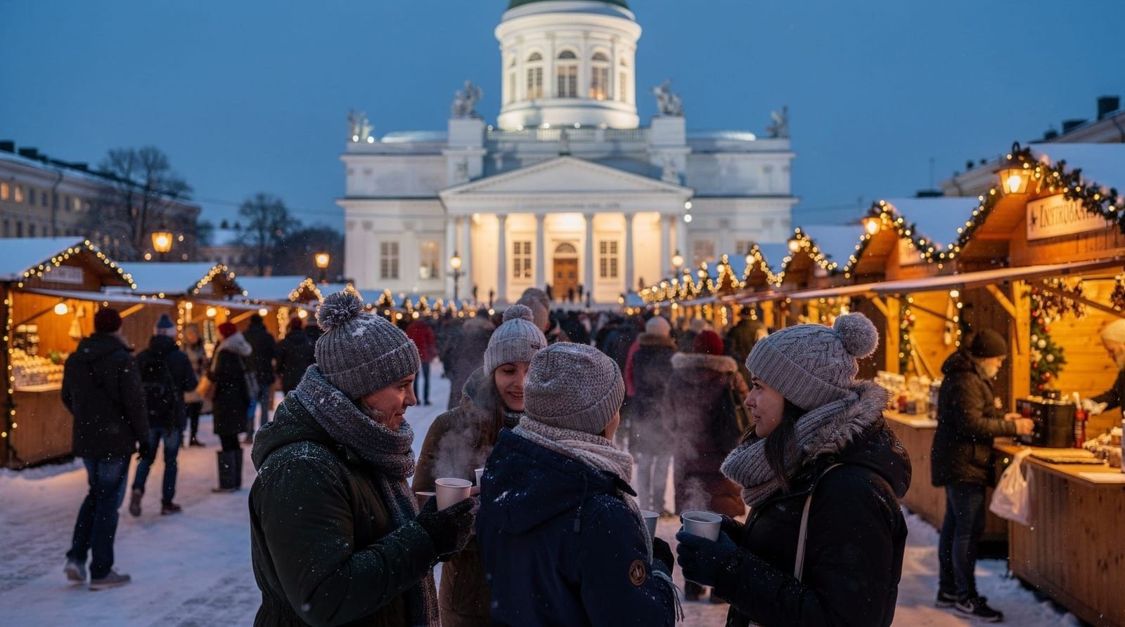 Helsinki: Christmas walking tour with market visit